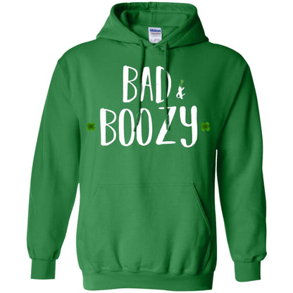Bad And Boozy Funny Saint Patrick Day T-shirt Irish Green