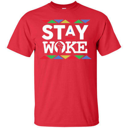 Stay Woke Against Inequality Black Power T-shirt Women_s Rights Red