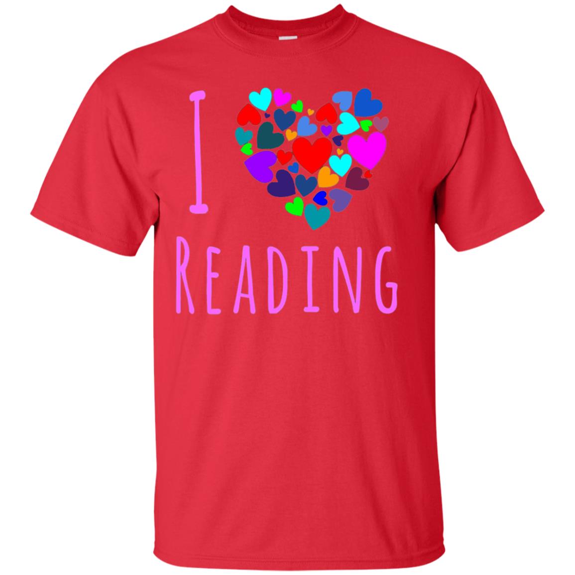 I Love Reading Club Heart Love Books Gift Shirt For Bookworm Red