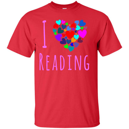 I Love Reading Club Heart Love Books Gift Shirt For Bookworm Red