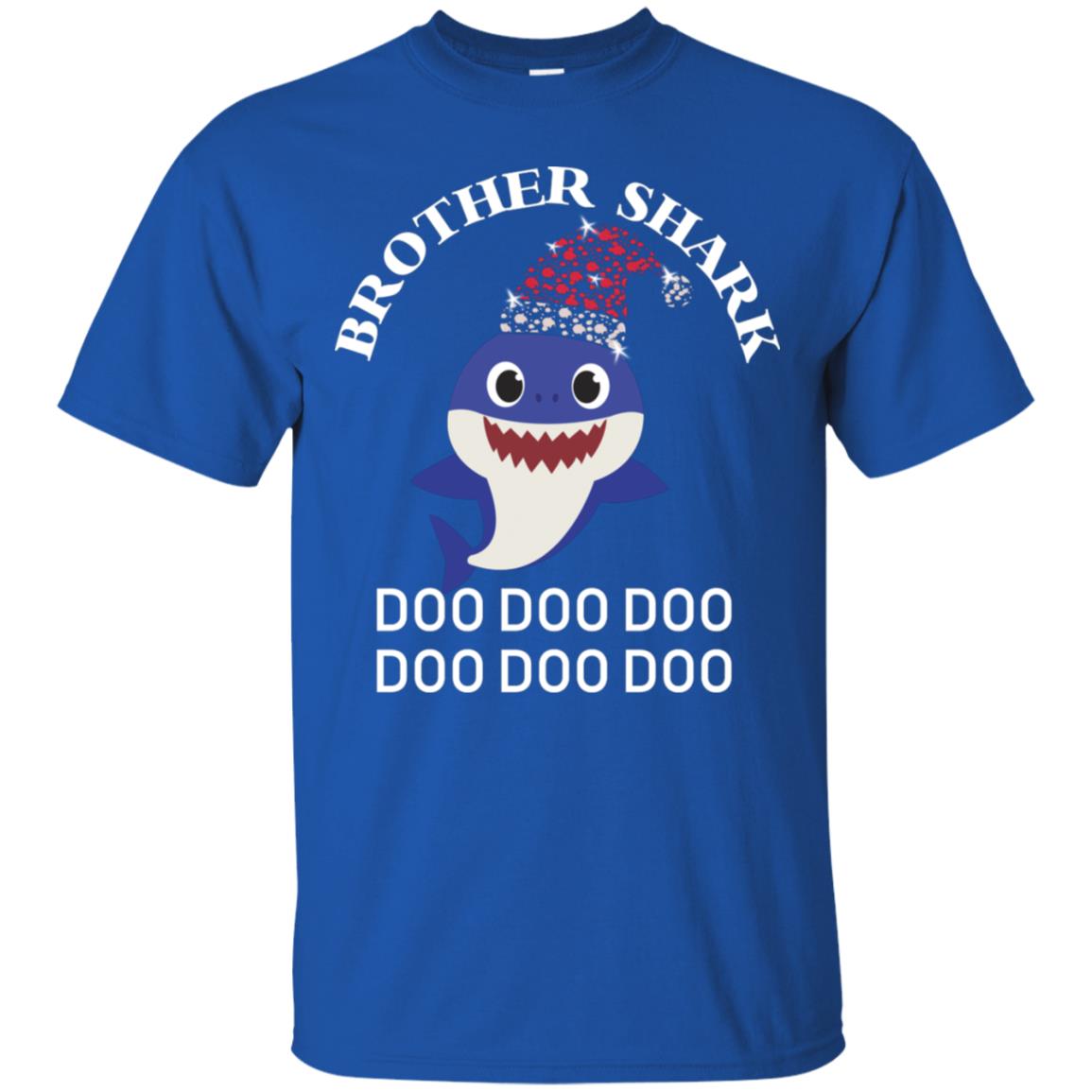Brother Shark With Santa Claus Hat Merry X-mas Family Shark Gift Shirt Royal