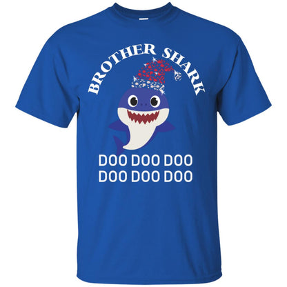 Brother Shark With Santa Claus Hat Merry X-mas Family Shark Gift Shirt Royal