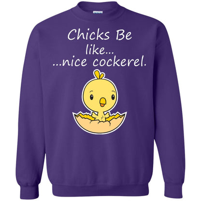 Chicks Be Like Nice Cockerel Funny Saying T-shirt For Easter Day Purple