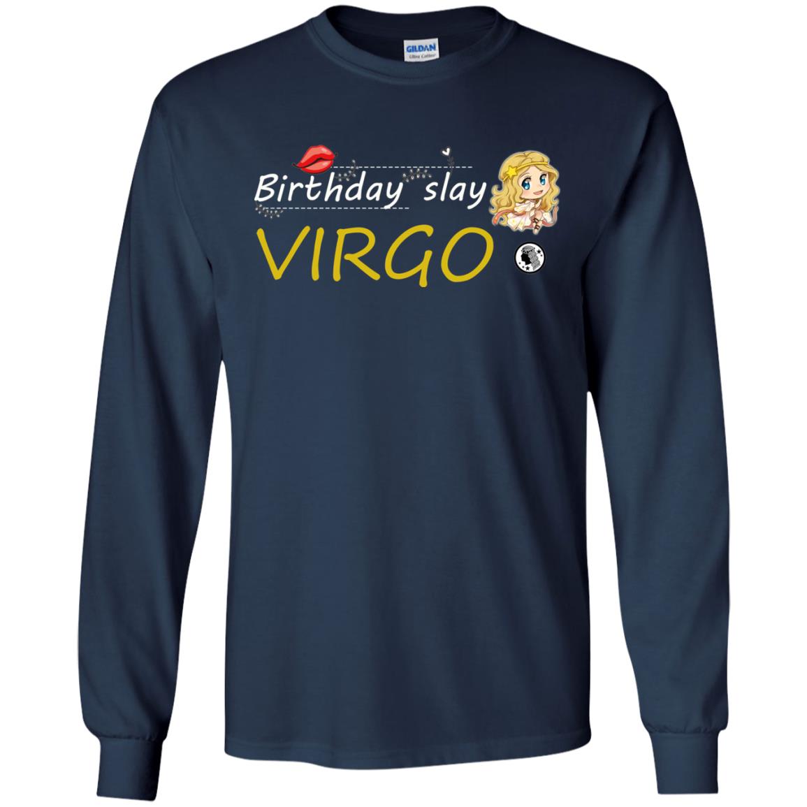 Cute Virgo Girl Birthday Lip Slay T-shirt Navy