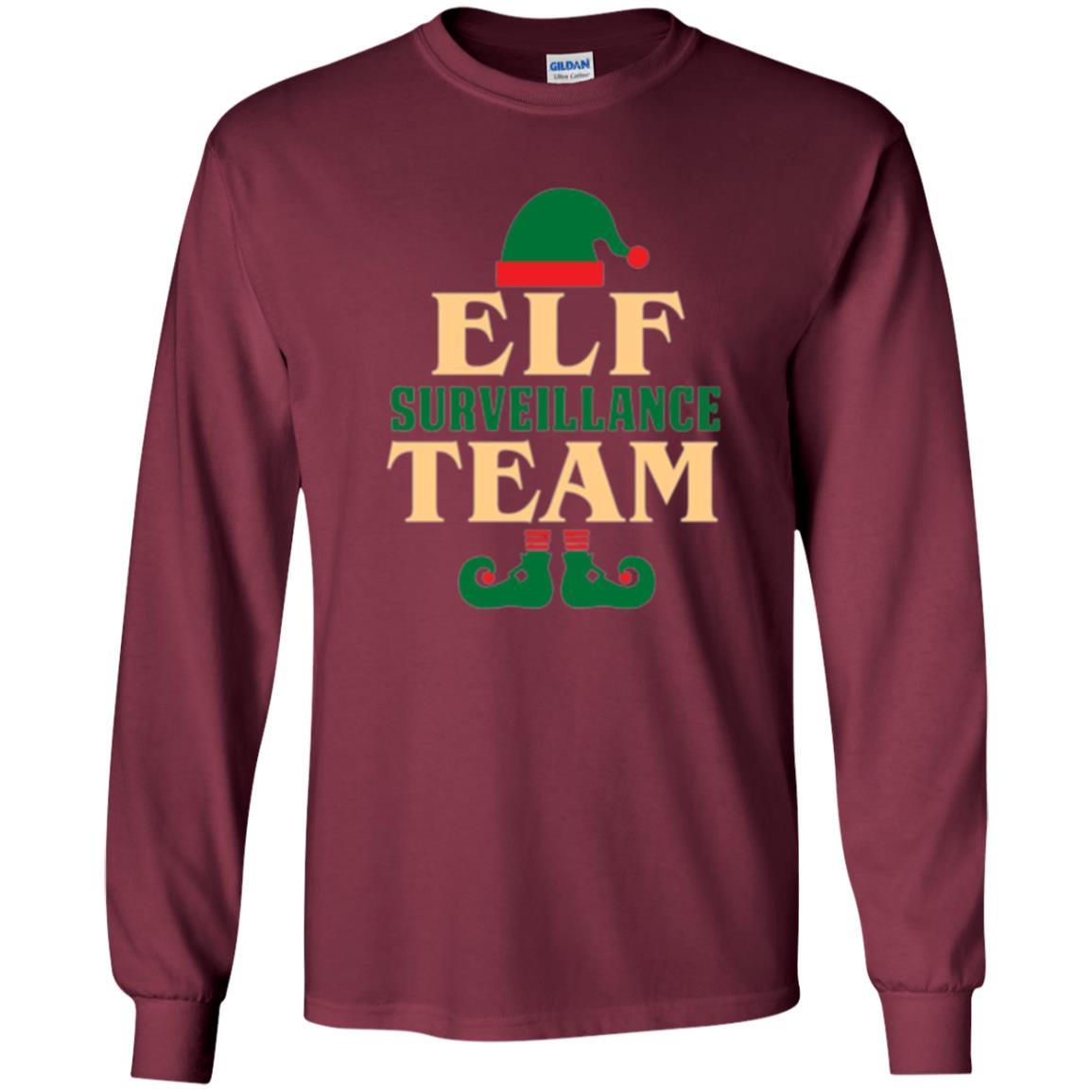 Christmas T-shirt Elf Surveillance Team T-shirt Maroon