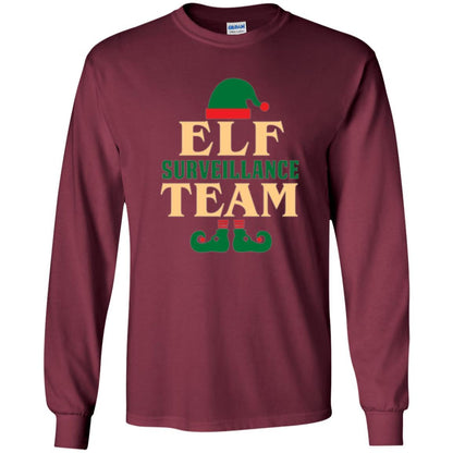 Christmas T-shirt Elf Surveillance Team T-shirt Maroon