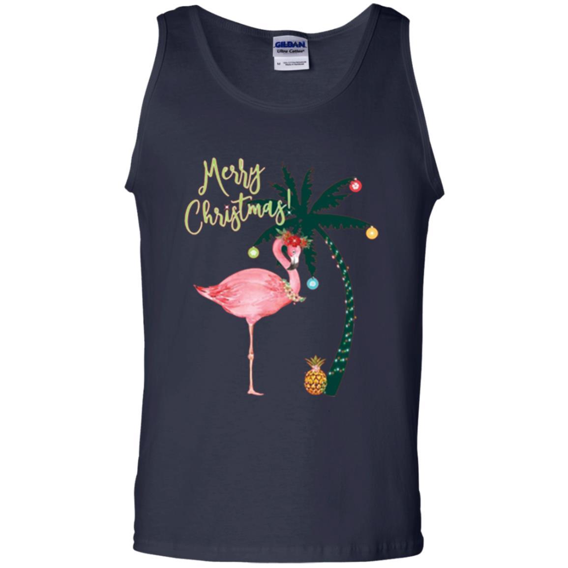 Christmas T-shirt Flamingo Merry Christmas Navy