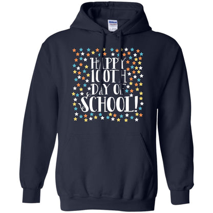 Teacher T-shirt Happy 100th Day Of School 100 Stars Navy