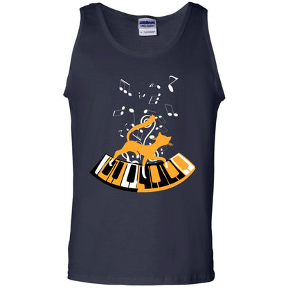 Cat Plays Piano Shirt For Mens Womens Navy