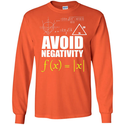Avoid Negativity Math Teacher T-shirt Orange