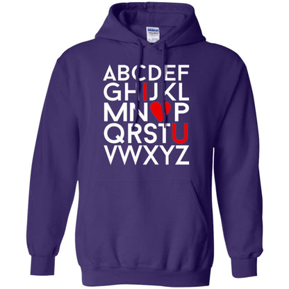 Happy Valentine_s Day Shirt, Alphabel I Love You Purple