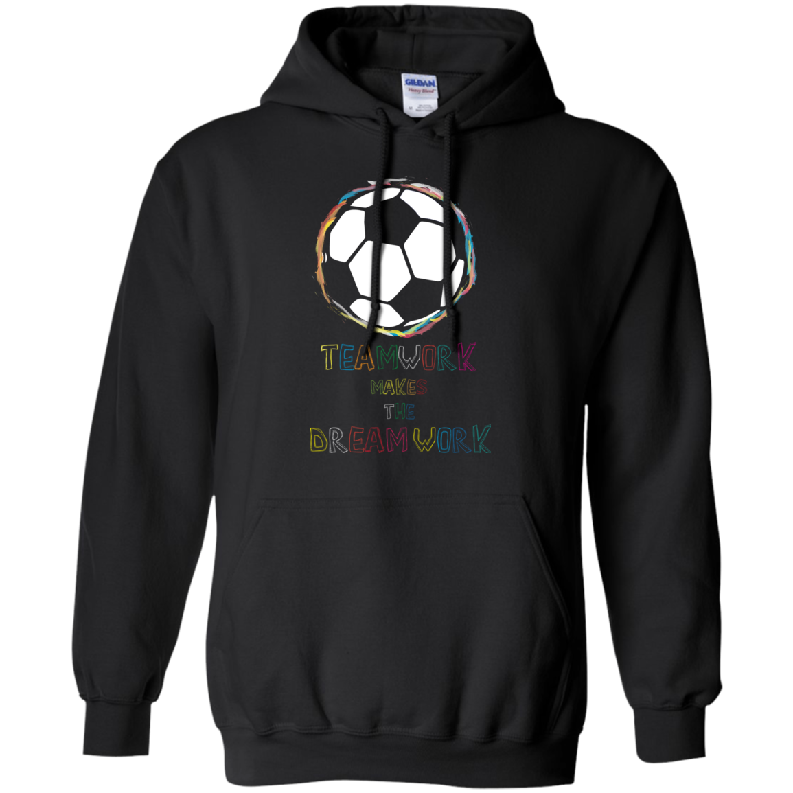Soccer T-shirt Teamwork Makes The Dreamwork Black