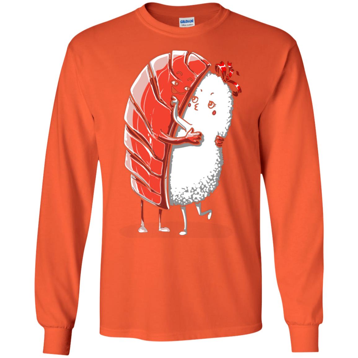 Sushi Lover T-shirt Salmon Sashimi Sushi Hug Love Orange