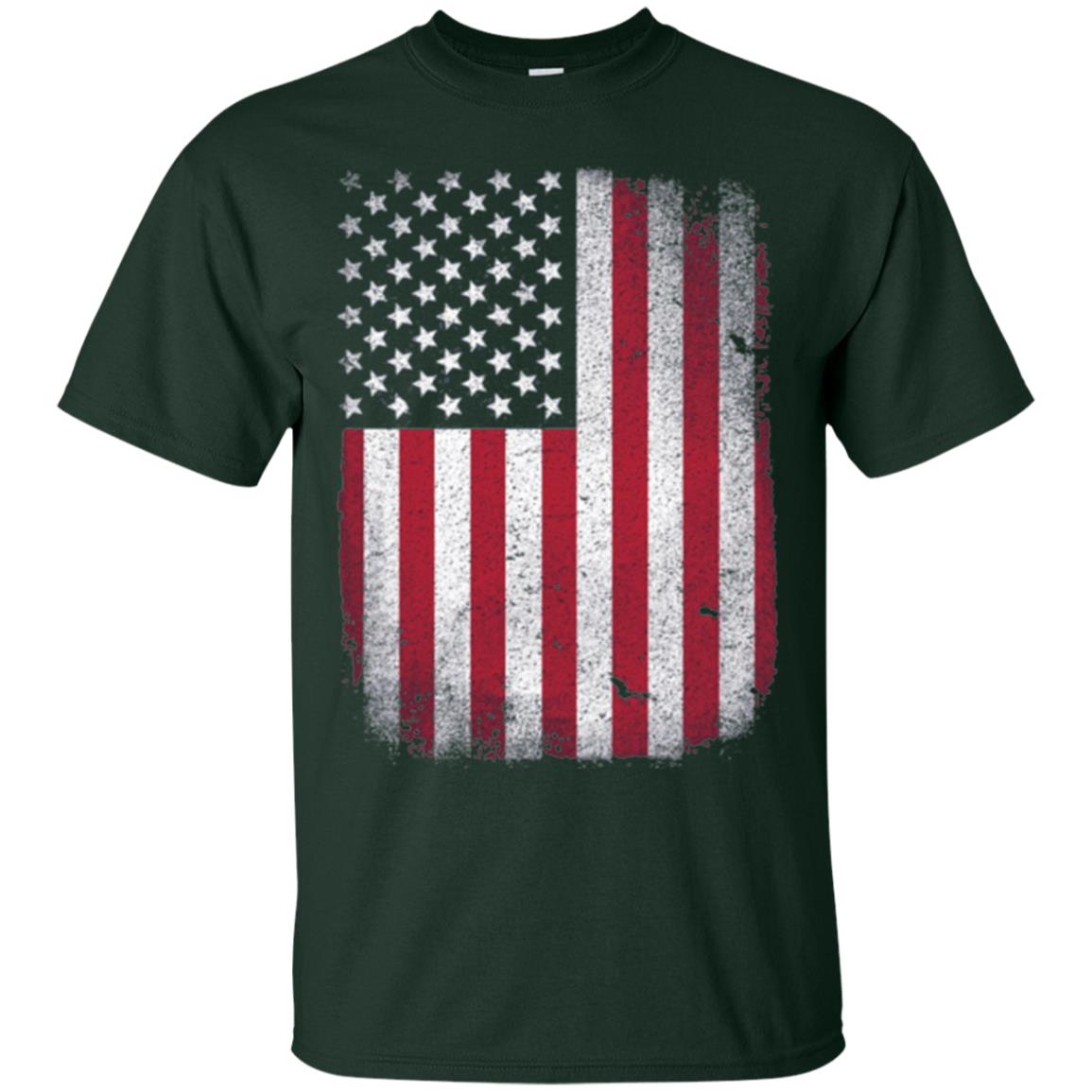 Usa Flag T-shirt 4th July Forest