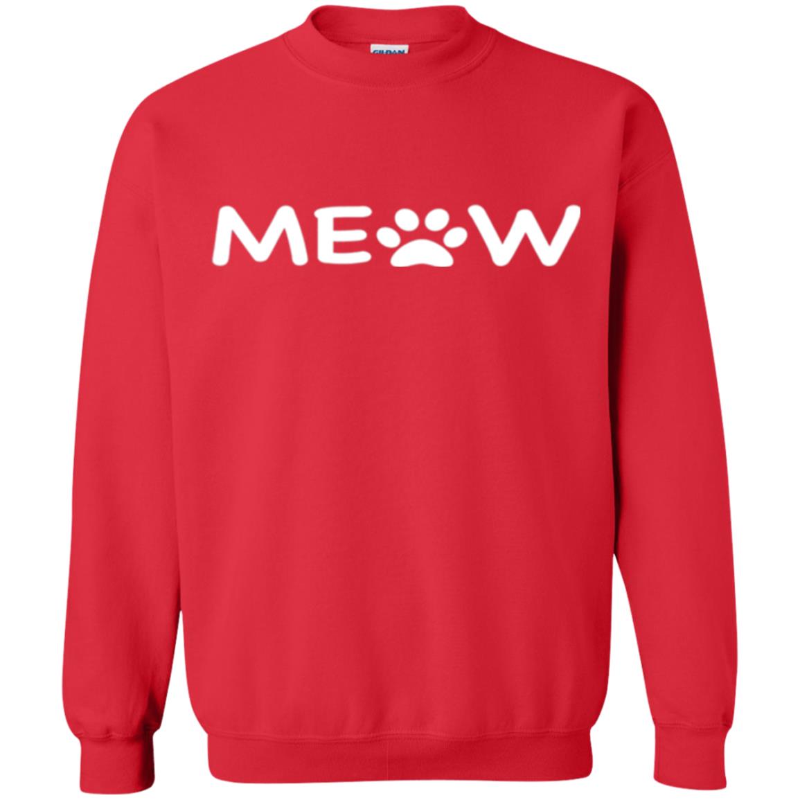 Cat Lovers T-shirt Meow Kitten Paw Red
