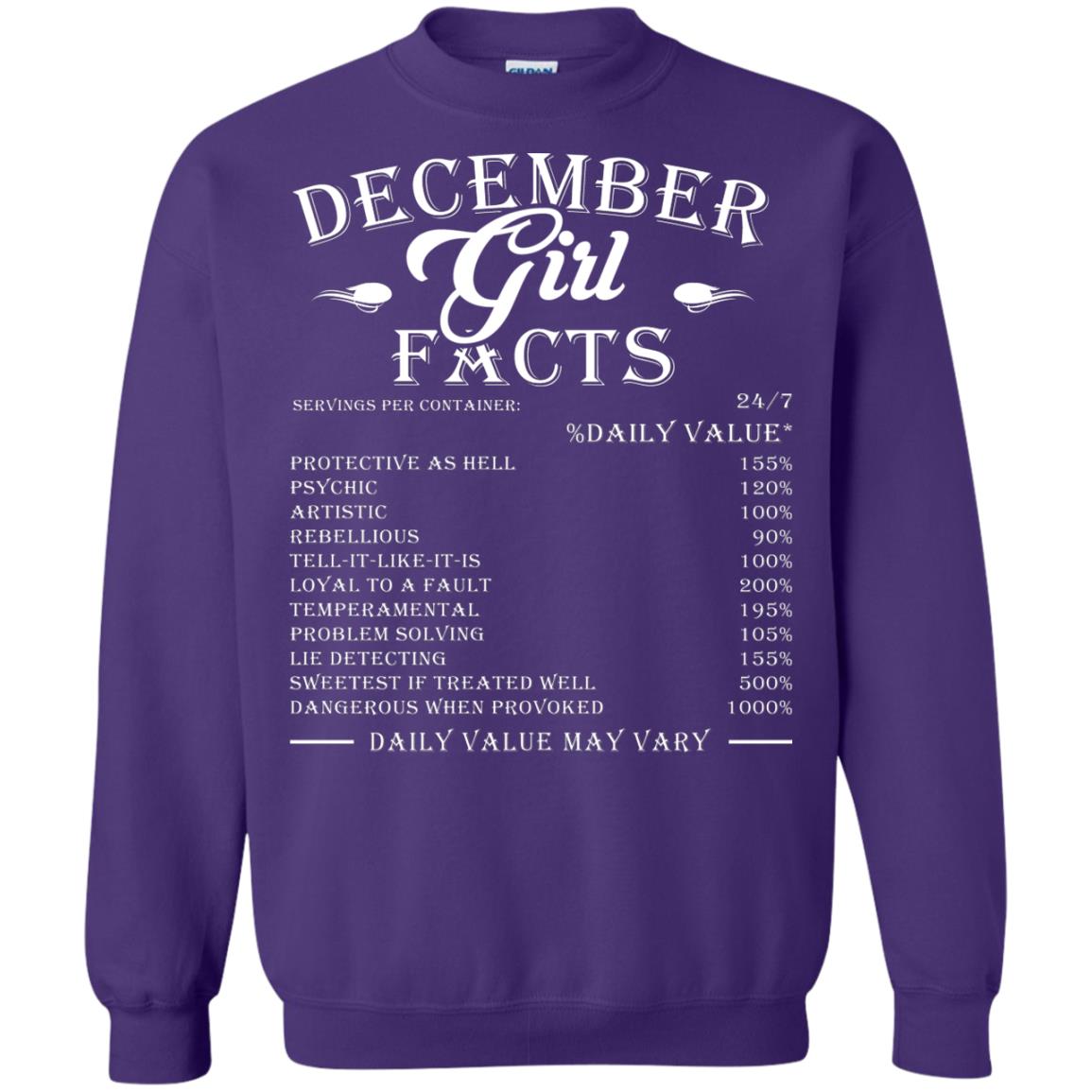 December Girl Facts T-shirt Purple
