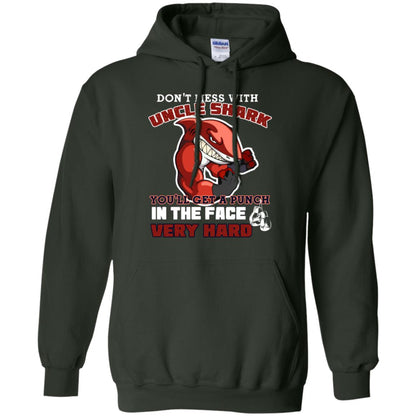 Don't Mess With Uncle Shark You'll Get A Punch In The Face Very Hard Family Shark Shirt Forest Green