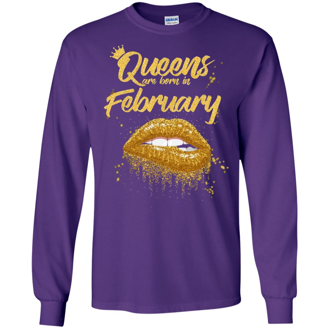 Black Women T-shirt Queens Are Born In February Birthday Purple
