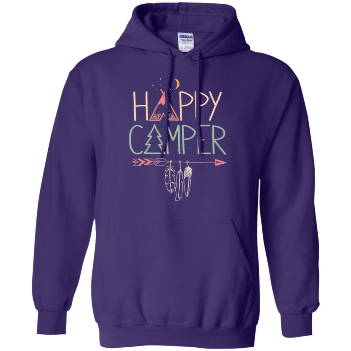 Camper T-shirt Happy Camping Purple