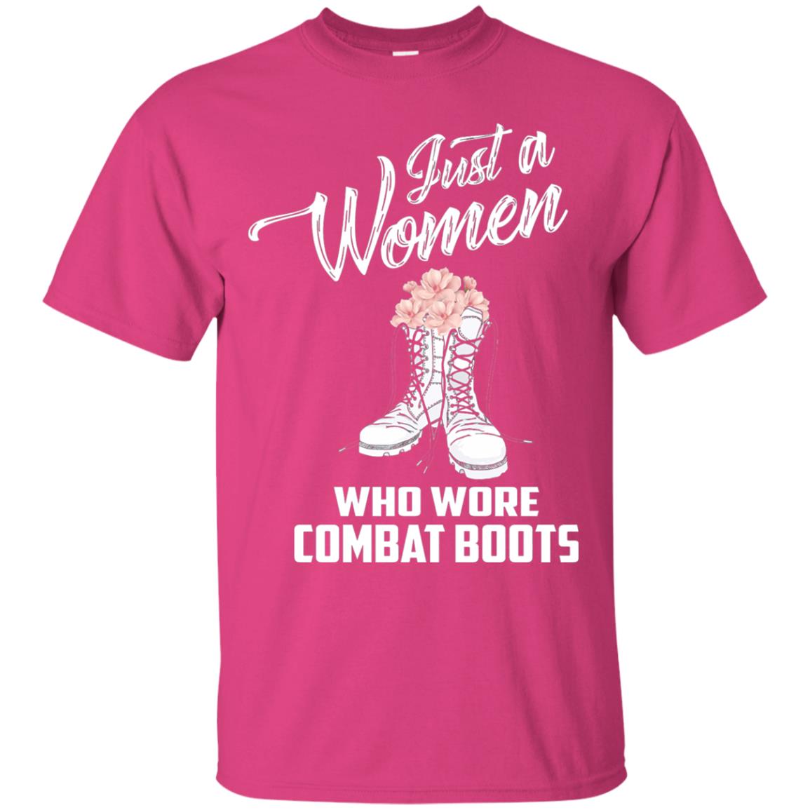 Just A Woman Who Wore Combat Boots Female Veteran T-shirt Heliconia