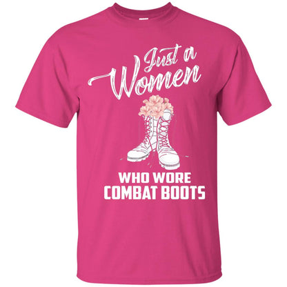 Just A Woman Who Wore Combat Boots Female Veteran T-shirt Heliconia