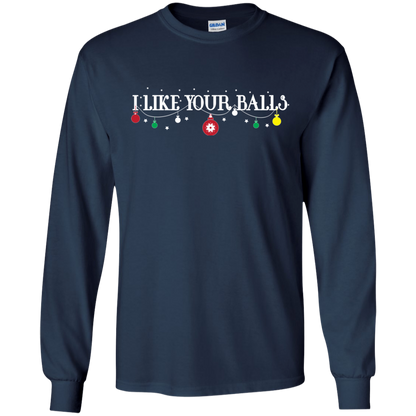 Christmas T-shirt I Like Your Balls Navy
