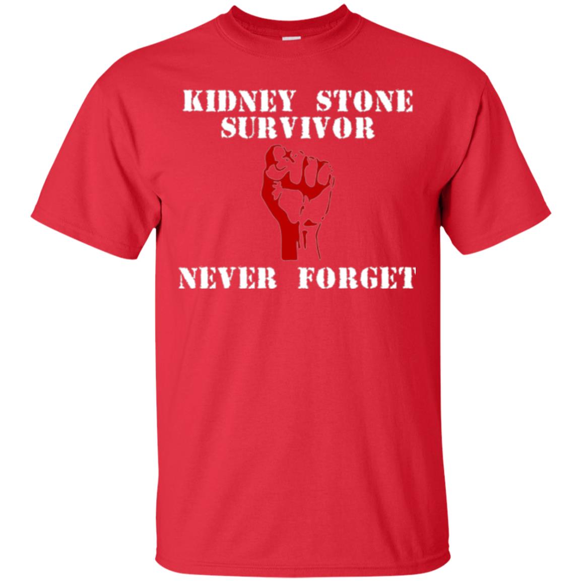 Kidney Stone Survivor Never Forget T-shirt Red