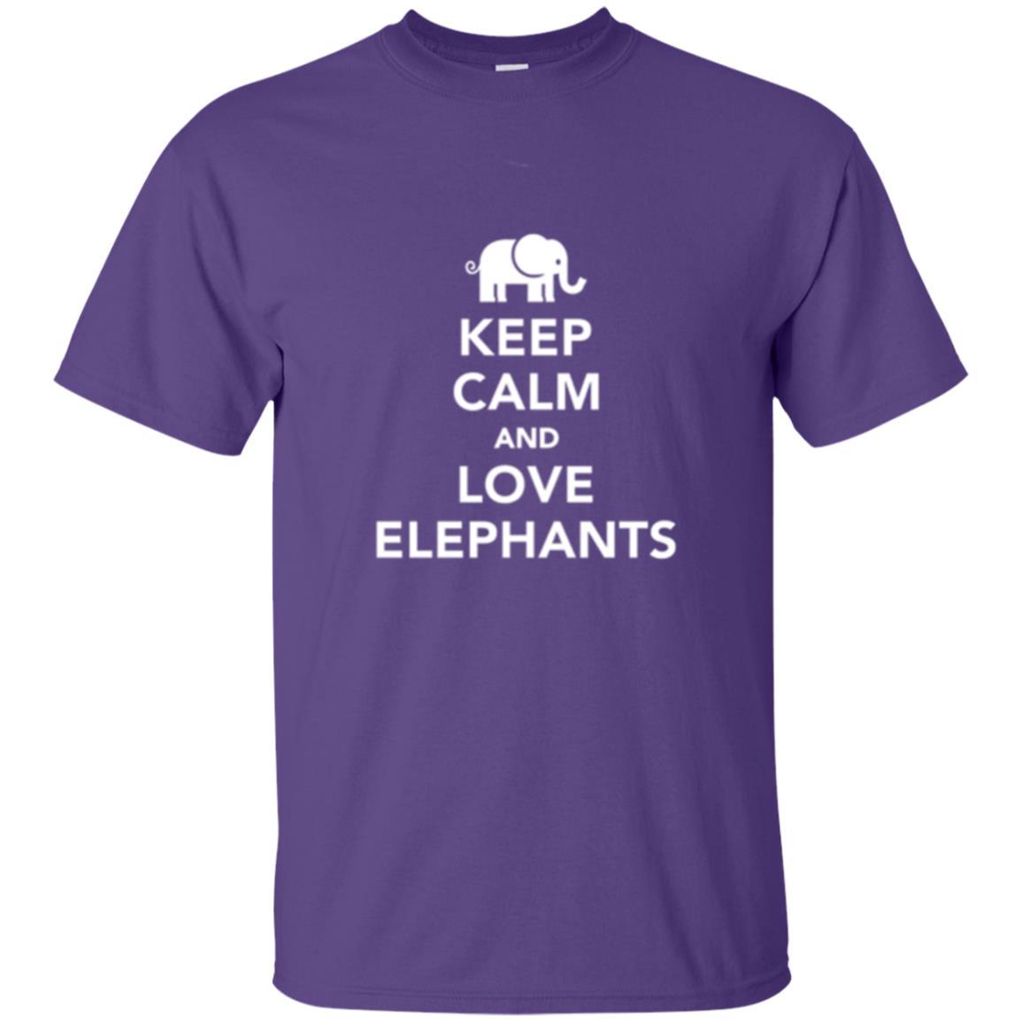 Elephant Lover T-shirt Keep Calm And Love Elephants T-shirt Purple