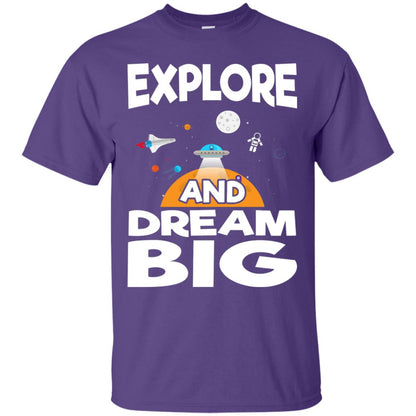 Explore And Dream Big Space Universe Planet Shirt Purple