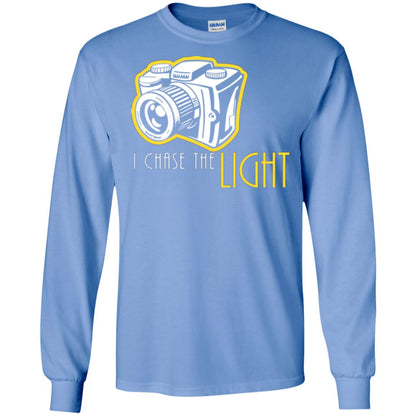 Photography Lover T-shirt I Chase The Light Carolina Blue