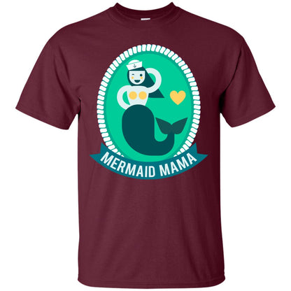 Mermaid Mama Cool Shirt For Grandma Love Mermaid Maroon