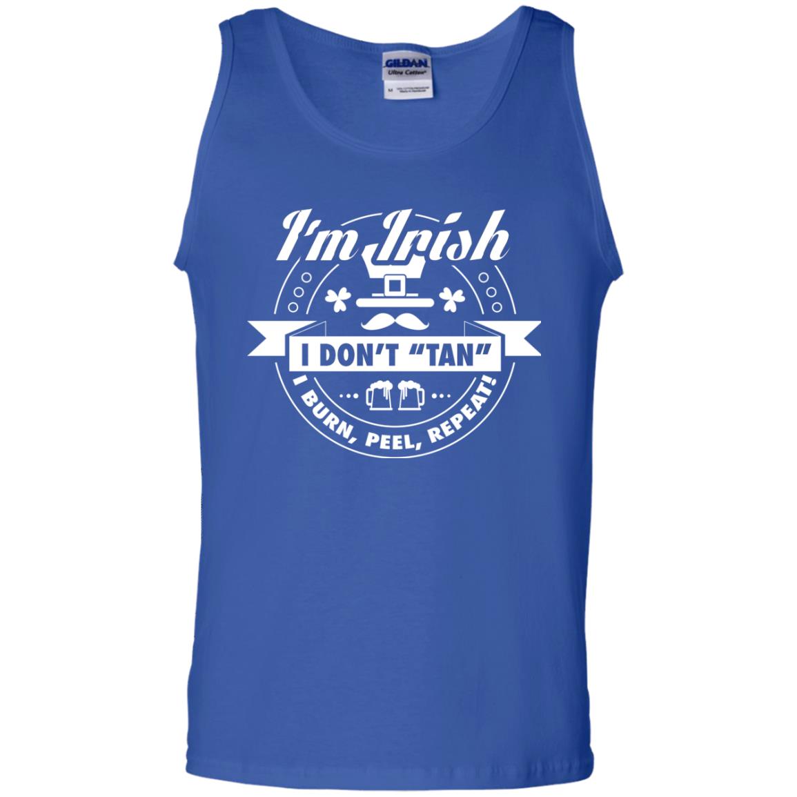 I_m Irish I Don_t Tan I Burn Peel Repeat Saint Patrick_s Day Shirt Royal