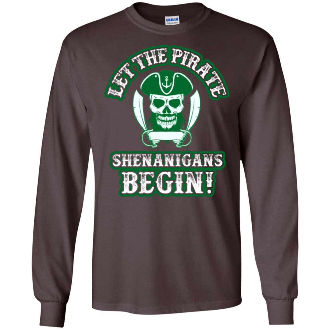 Saint Patrick's Day T-shirt Let The Pirate Shenanigans Begin Dark Chocolate