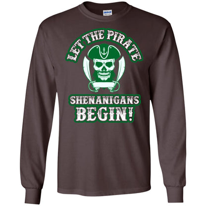 Saint Patrick's Day T-shirt Let The Pirate Shenanigans Begin Dark Chocolate