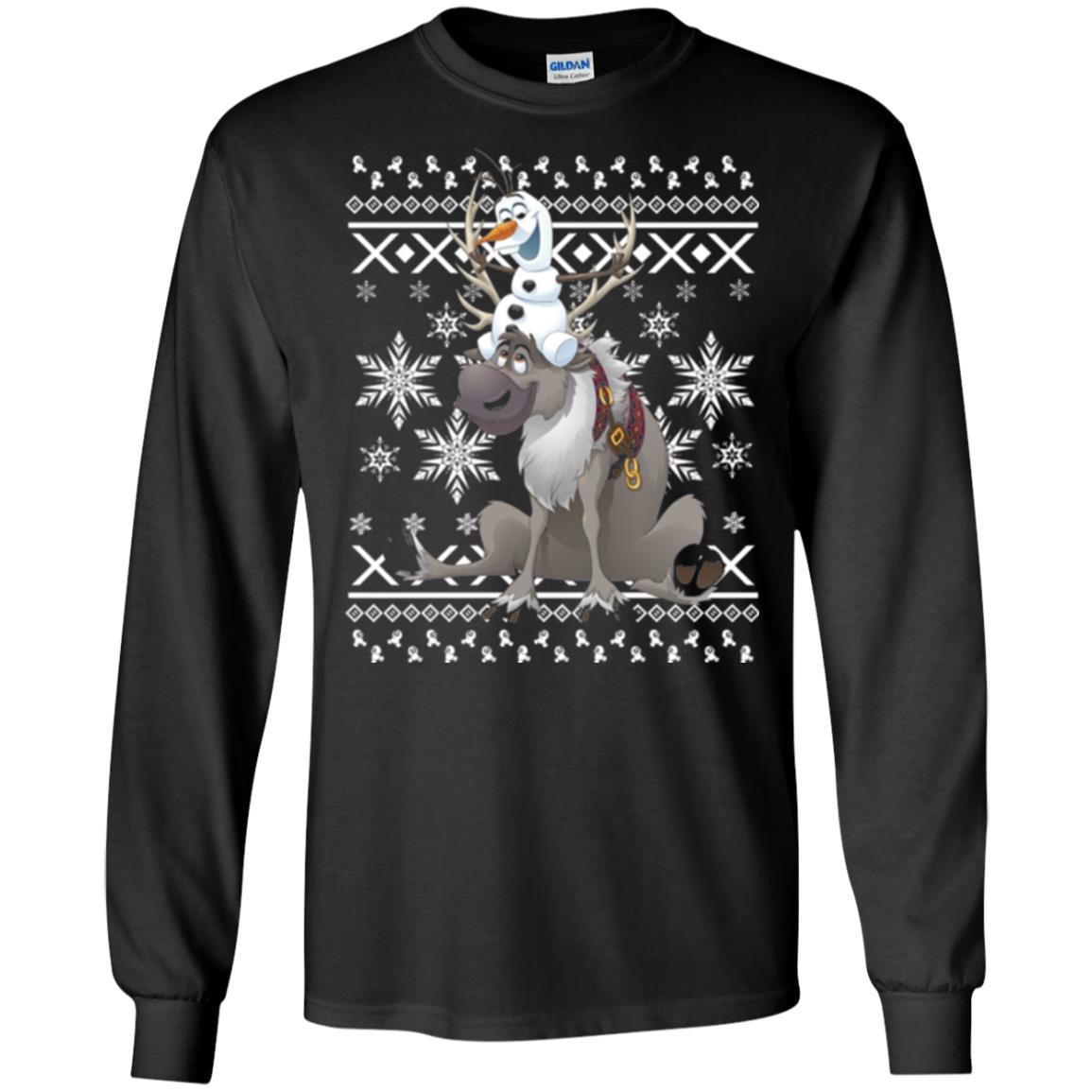 Film T-shirt Frozen Olaf Sven Riding Antler Black