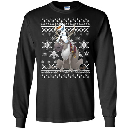 Film T-shirt Frozen Olaf Sven Riding Antler Black