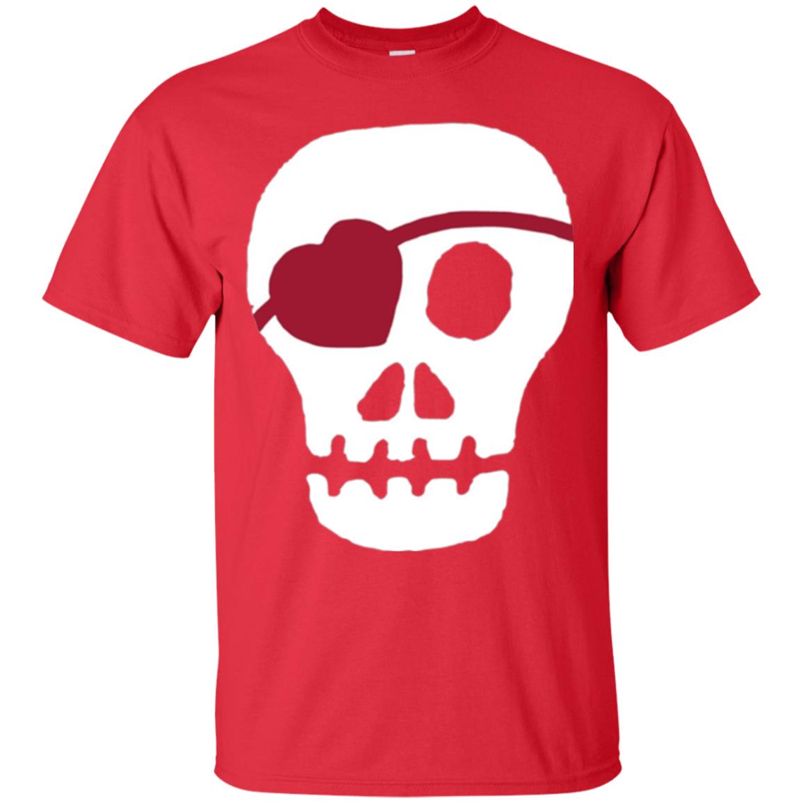 Skull Heart Valentines Day T-shirt Red