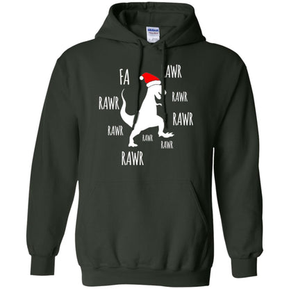 Christmas T-shirt Fa Rawr Rawr Funny T-rex Dinosaur Forest Green