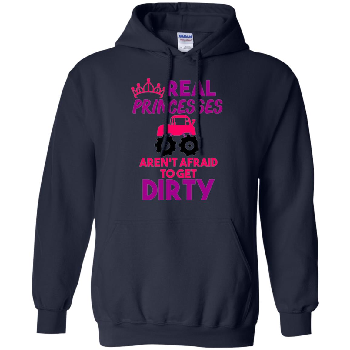 Monster Truck Girl T-shirt Real Princesses Get Dirty Navy
