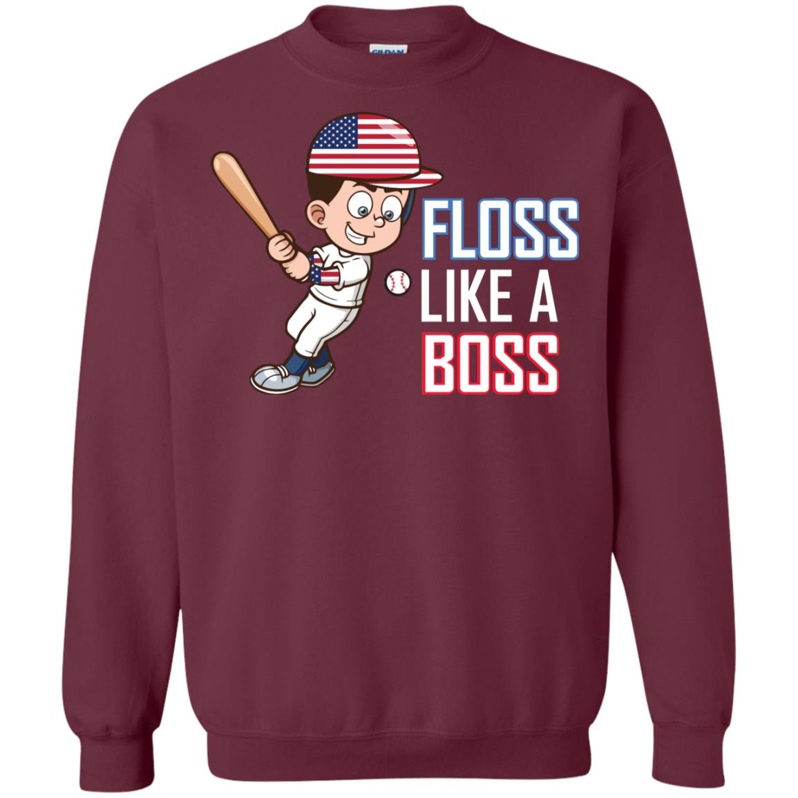 Floss Like A Boss Shirt For Baseball Players Maroon