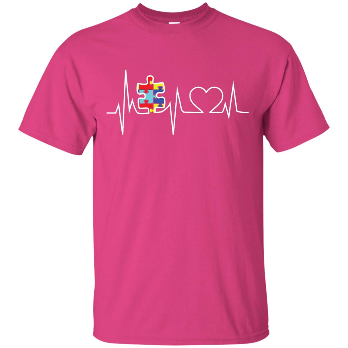 Autism Puzzle Heartbeat Autism Awareness Shirt Heliconia