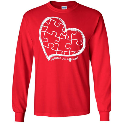 Autism Awareness Embrace Differences Shirt Red