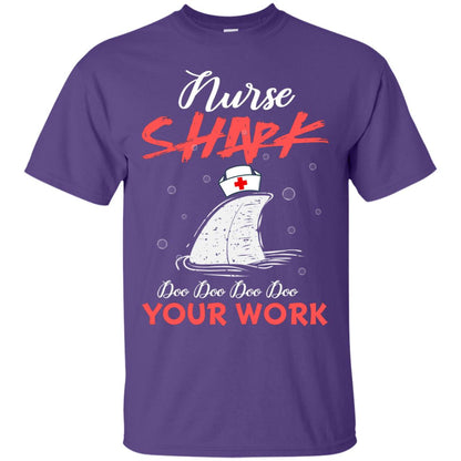 Nurse Shark Doo Doo Doo Your Work Nursing Shark Gift Tshirt For Womens Or Mens Purple