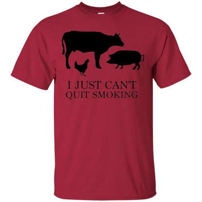 I Just Cant Quit Smoking Bar-b-que Hot And Smokey Shirt Cardinal