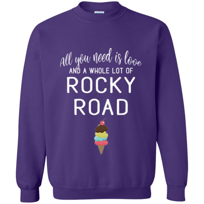 Dessert Lover T-shirt All You Need Is Love And A Whole Lot Of Rocky Road Purple