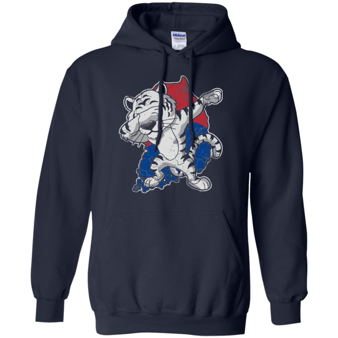 Dabbing White Tiger South Korea Flag T-shirt Navy