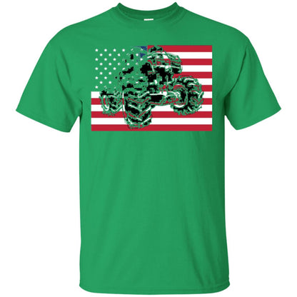 Trucking Lover T-shirt Usa Flag Big Monster Truck Irish Green
