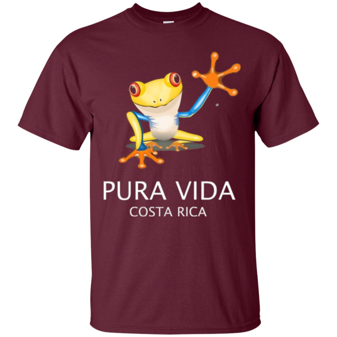 Tree Frog T-shirt Pura Vida Costa Rica T-shirt Maroon