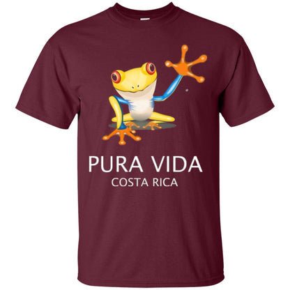 Tree Frog T-shirt Pura Vida Costa Rica T-shirt Maroon
