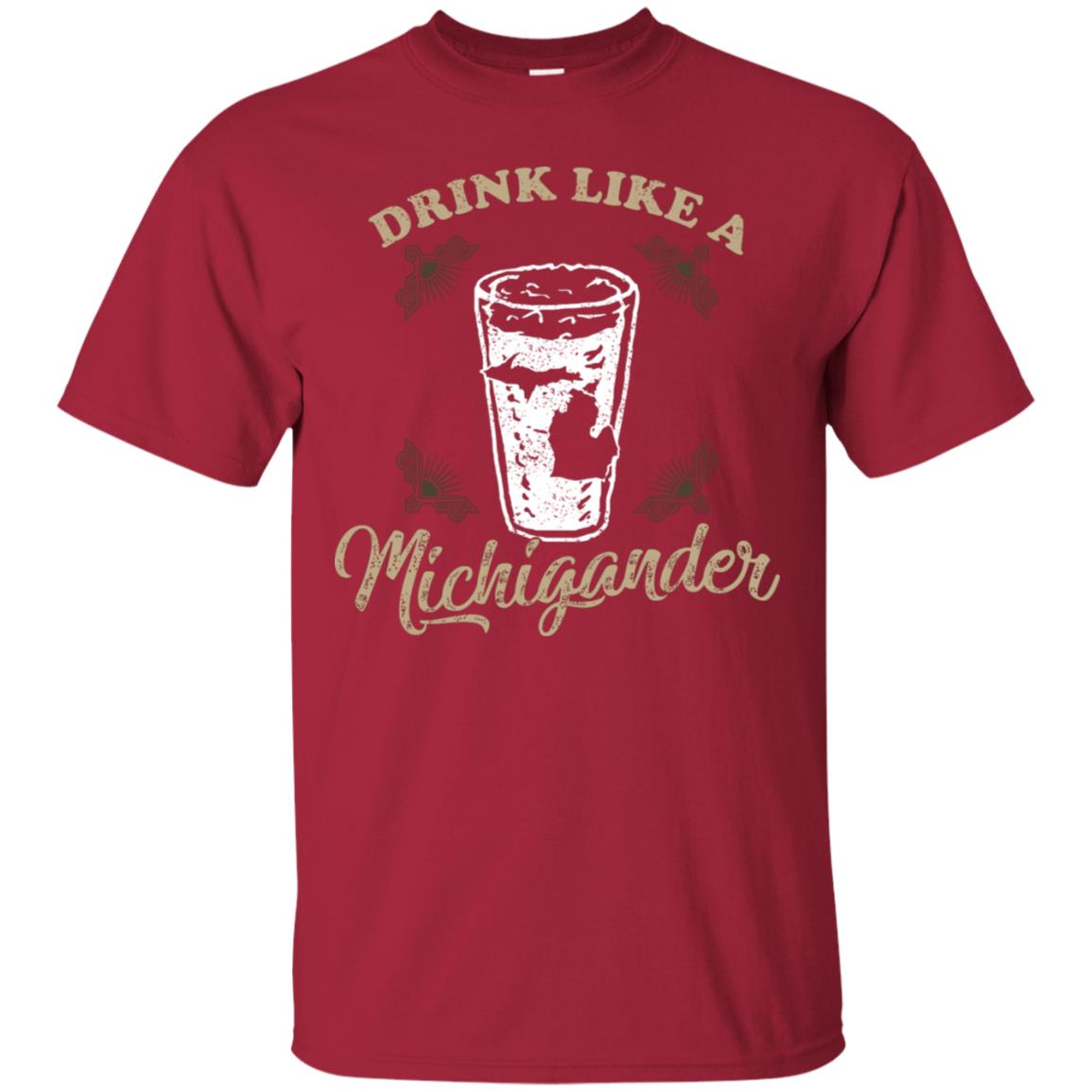 Drink Like Michigander Shirt Cardinal